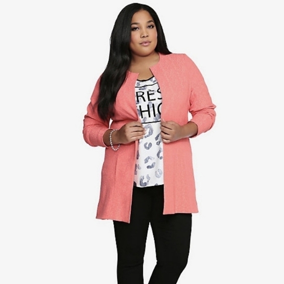 NWT Torrid Long Jacquard Coat In Rose Size 5X / 28 - Picture 1 of 7